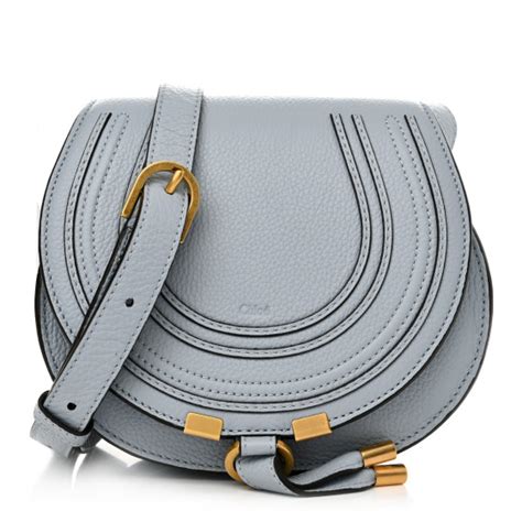 chloe marcie shady blue|CHLOE Grained Calfskin Small Marcie Saddle Bag .